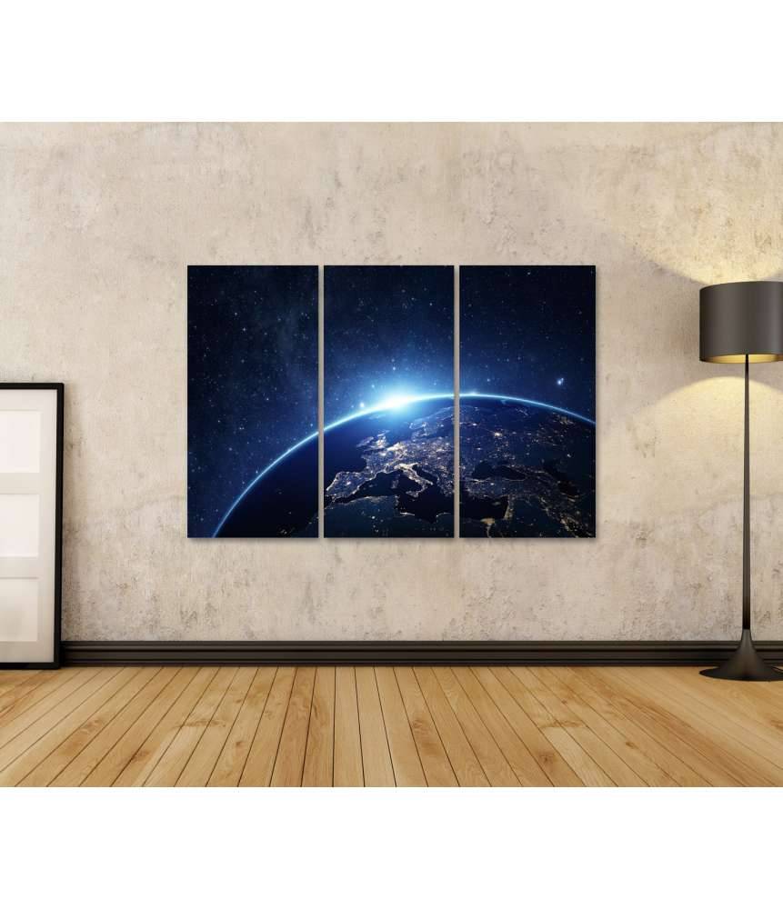 Islandburner Bild auf Leinwand Nachtansicht der Erde aus dem Weltraum - NASA Wandbild für Kinderzimmer Speichern exportieren