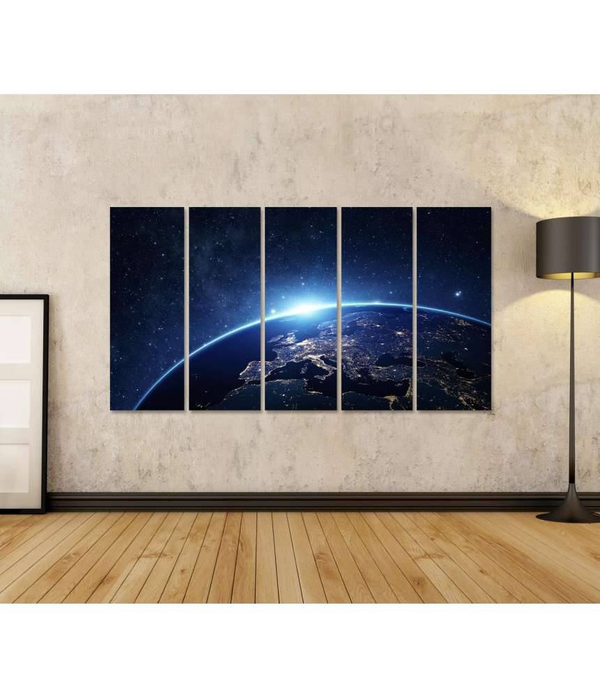 Islandburner Bild auf Leinwand Nachtansicht der Erde aus dem Weltraum - NASA Wandbild für Kinderzimmer Rabatt