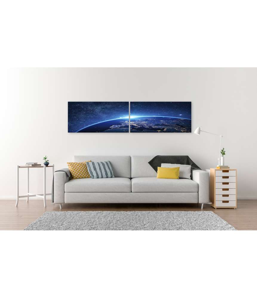 Islandburner Bild auf Leinwand Nachtansicht der Erde aus dem Weltraum - NASA Wandbild für Kinderzimmer Weihnachtsangebot