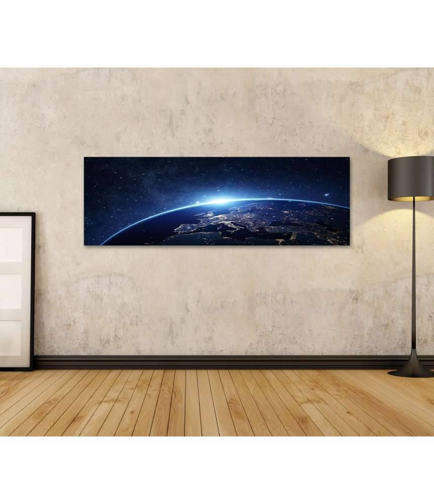 Islandburner Bild auf Leinwand Nachtansicht der Erde aus dem Weltraum - NASA Wandbild für Kinderzimmer Exklusive Angebote