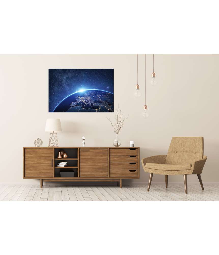 Islandburner Premium Poster Nachtansicht der Erde aus dem Weltraum - NASA Wandbild für Kinderzimmer Neuheiten