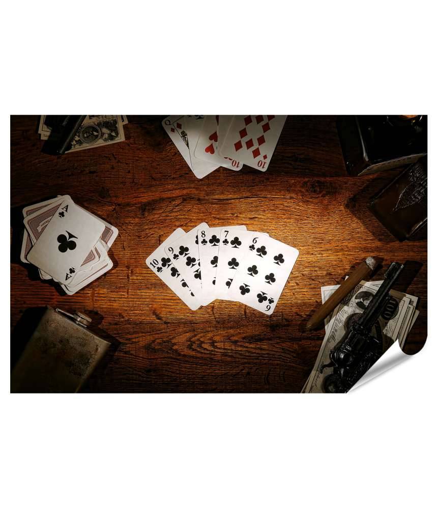 Islandburner Premium Poster Legendäres Wandbild des alten Poker-Spielers aus dem amerikanischen Westen