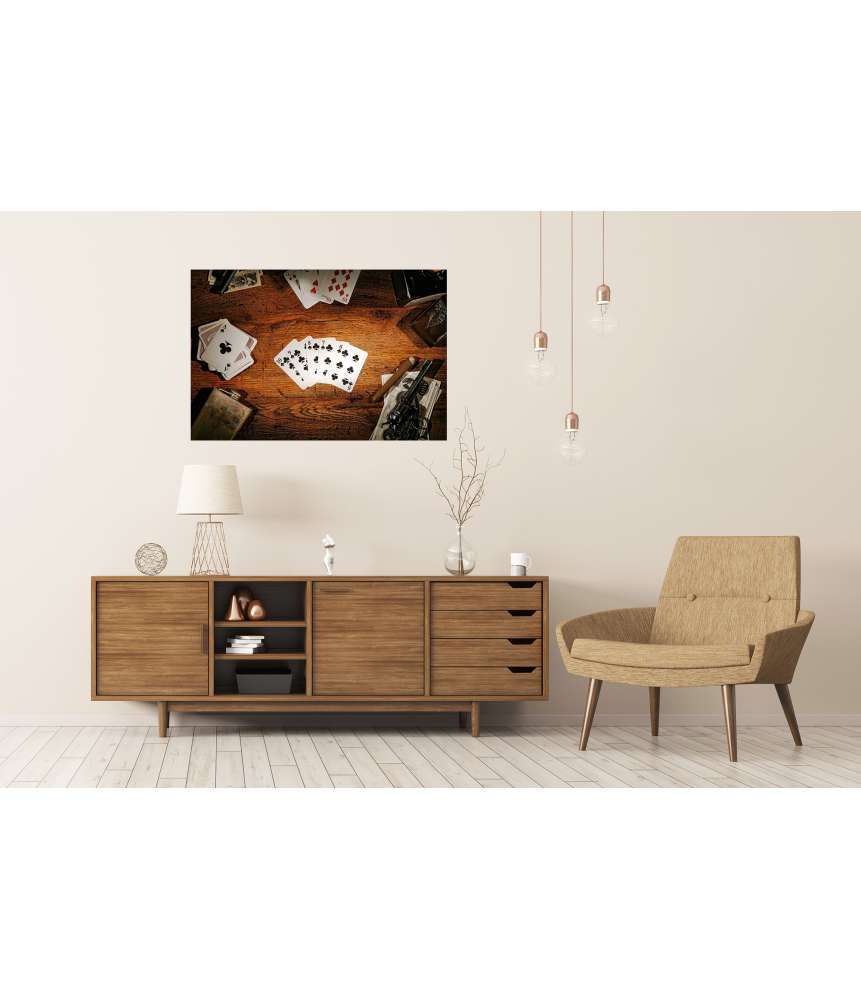 Islandburner Premium Poster Legendäres Wandbild des alten Poker-Spielers aus dem amerikanischen Westen Räumungsverkauf