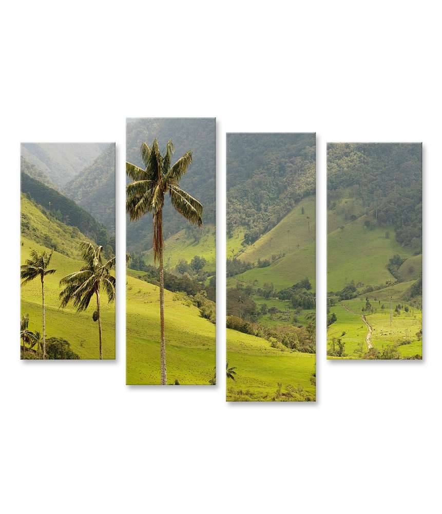 Islandburner Bild auf Leinwand Malerisches Wandbild mit Wachspalmen im idyllischen Cocora Tal, Kolumbien