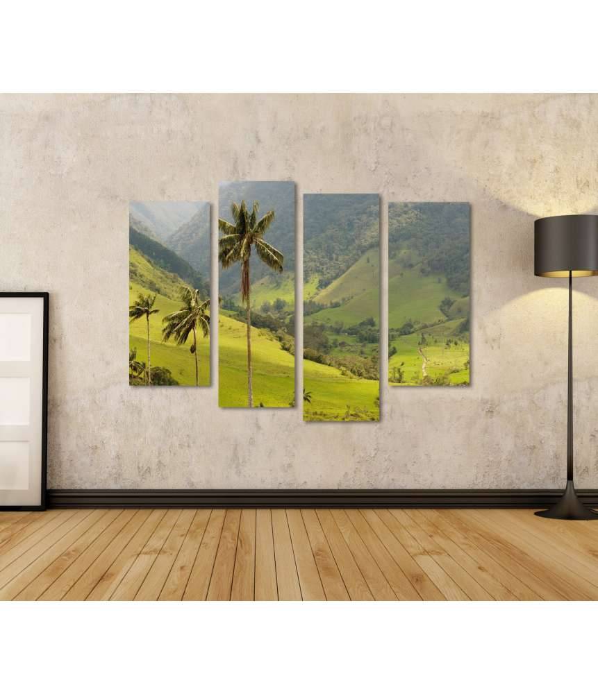 Islandburner Bild auf Leinwand Malerisches Wandbild mit Wachspalmen im idyllischen Cocora Tal, Kolumbien Wochenangebot