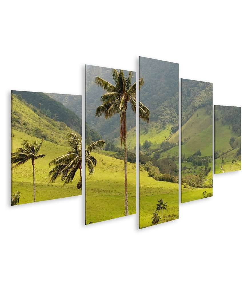 Islandburner Bild auf Leinwand Malerisches Wandbild mit Wachspalmen im idyllischen Cocora Tal, Kolumbien