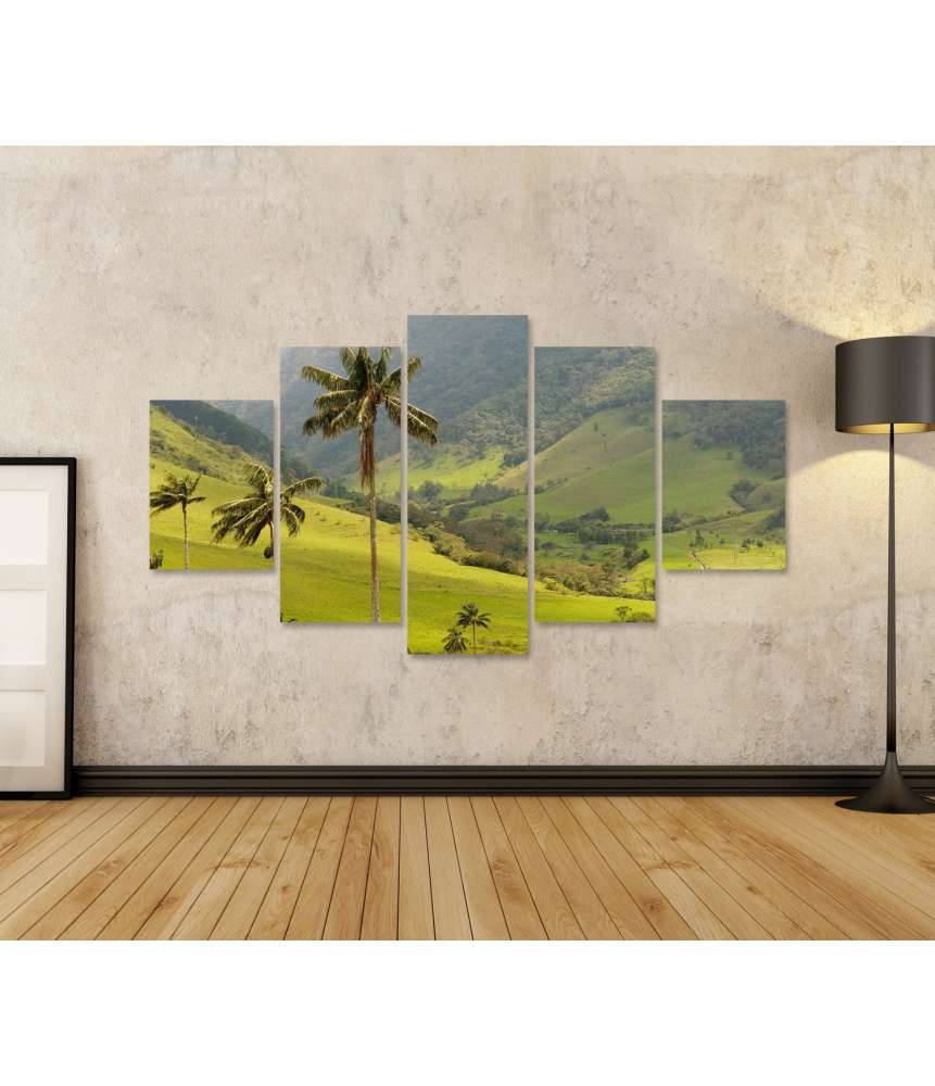 Islandburner Bild auf Leinwand Malerisches Wandbild mit Wachspalmen im idyllischen Cocora Tal, Kolumbien Begrenzt auf 3 Tage