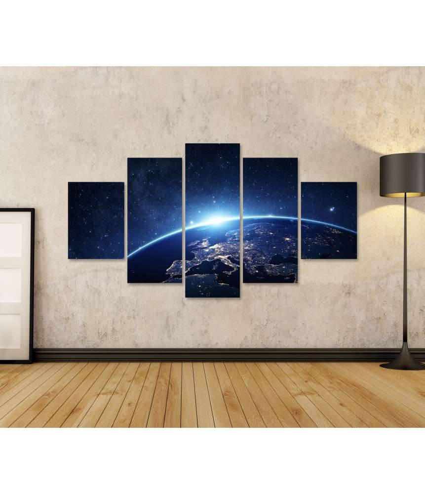 Islandburner Bild auf Leinwand Nachtansicht der Erde aus dem Weltraum - NASA Wandbild für Kinderzimmer Auslauf