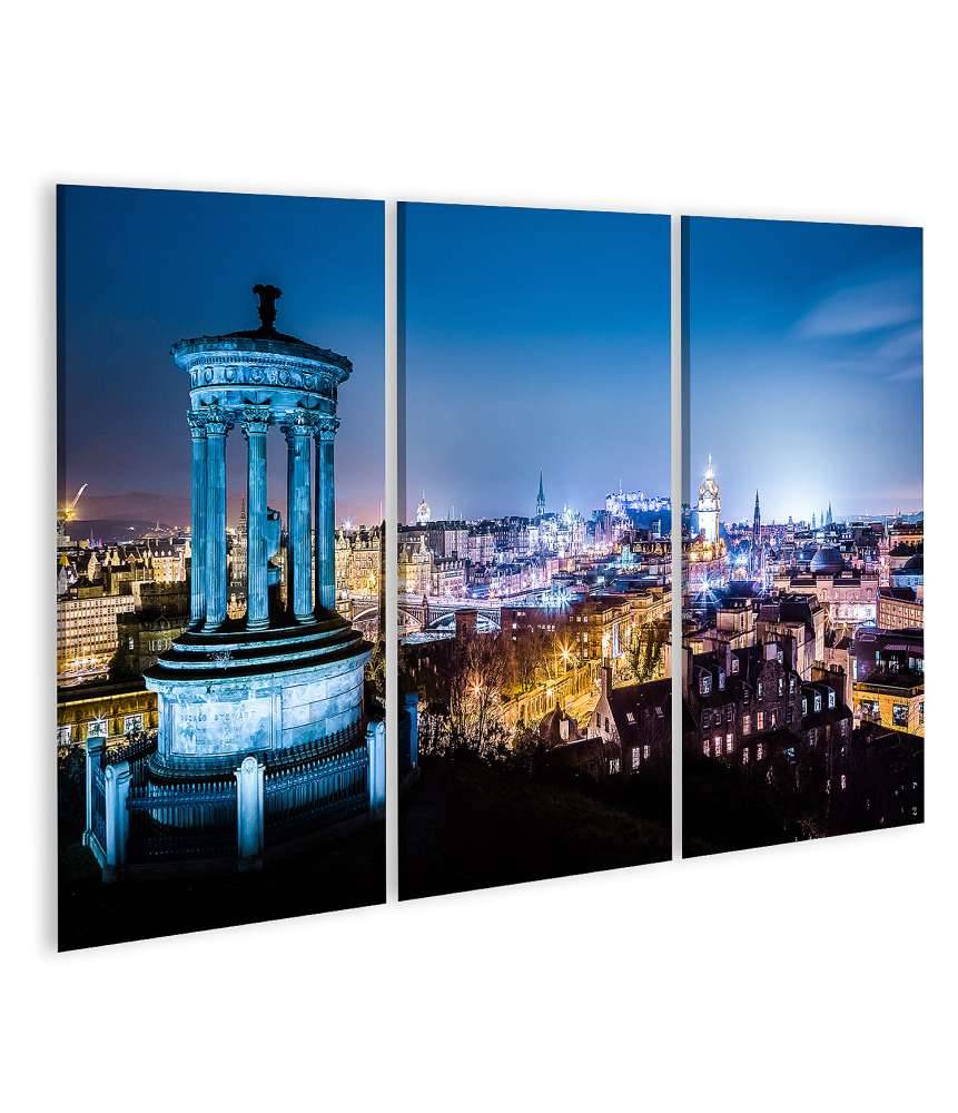Islandburner Bild auf Leinwand Nächtliche Panoramaansicht von Edinburgh, Schottland, vom Calton Hill