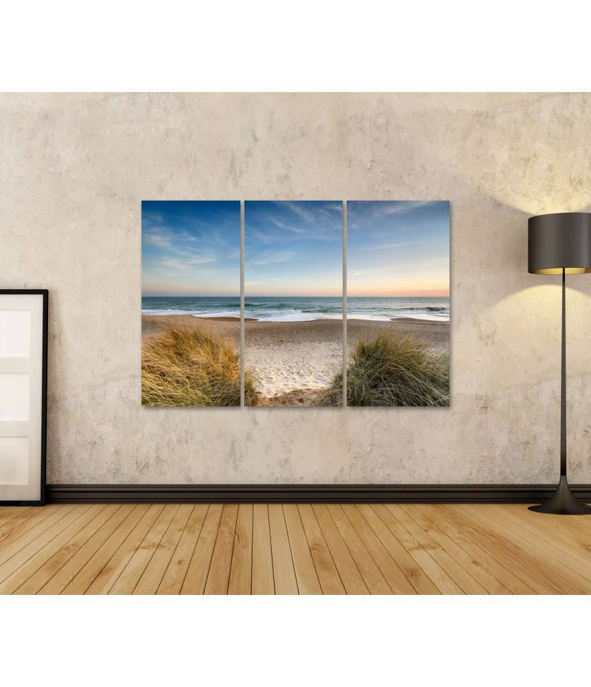 Islandburner Bild auf Leinwand Dünen, Sandstrand, Meer und Inseln an der Nordsee auf dem Wandbild Fabrikpreis