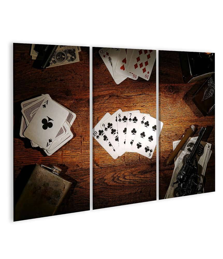 Islandburner Bild auf Leinwand Legendäres Wandbild des alten Poker-Spielers aus dem amerikanischen Westen