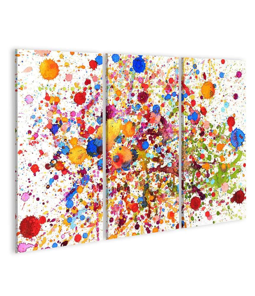 Islandburner Bild auf Leinwand Lebhaftes abstraktes Wandbild mit buntem Aquarell-Splash-Muster Begrenztes Angebot