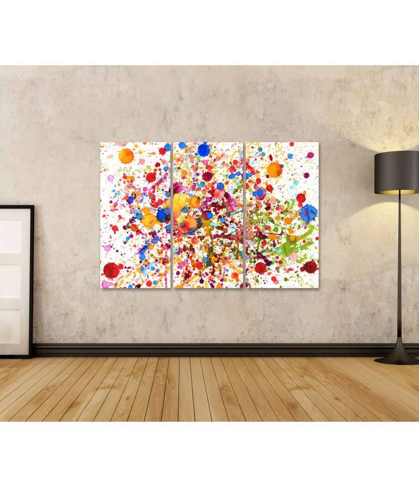Islandburner Bild auf Leinwand Lebhaftes abstraktes Wandbild mit buntem Aquarell-Splash-Muster Begrenztes Angebot