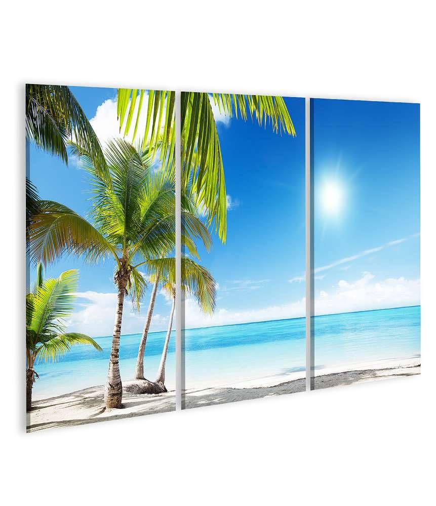 Islandburner Bild auf Leinwand Karibischer Strand mit Palmen am azurblauen Meer Online Shopping