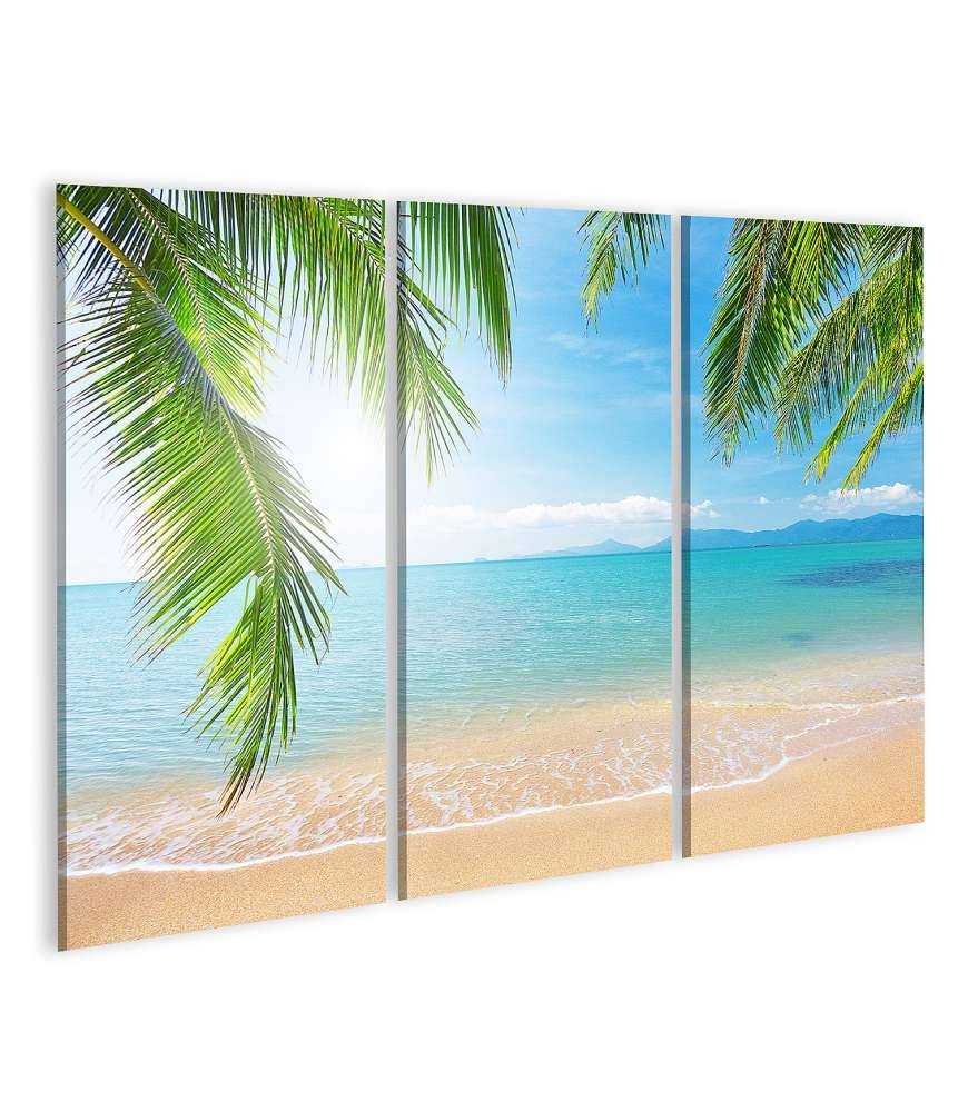 Islandburner Bild auf Leinwand Urlaubsfeeling mit Palmen und tropischem Strand Wandbild