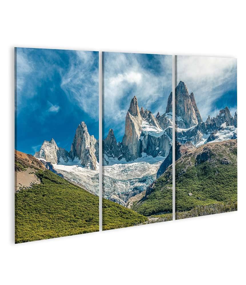 Islandburner Bild auf Leinwand Atemberaubendes Wandbild des Fitz Roy Berges in El Chalten, Patagonien, Argentinien Black Friday
