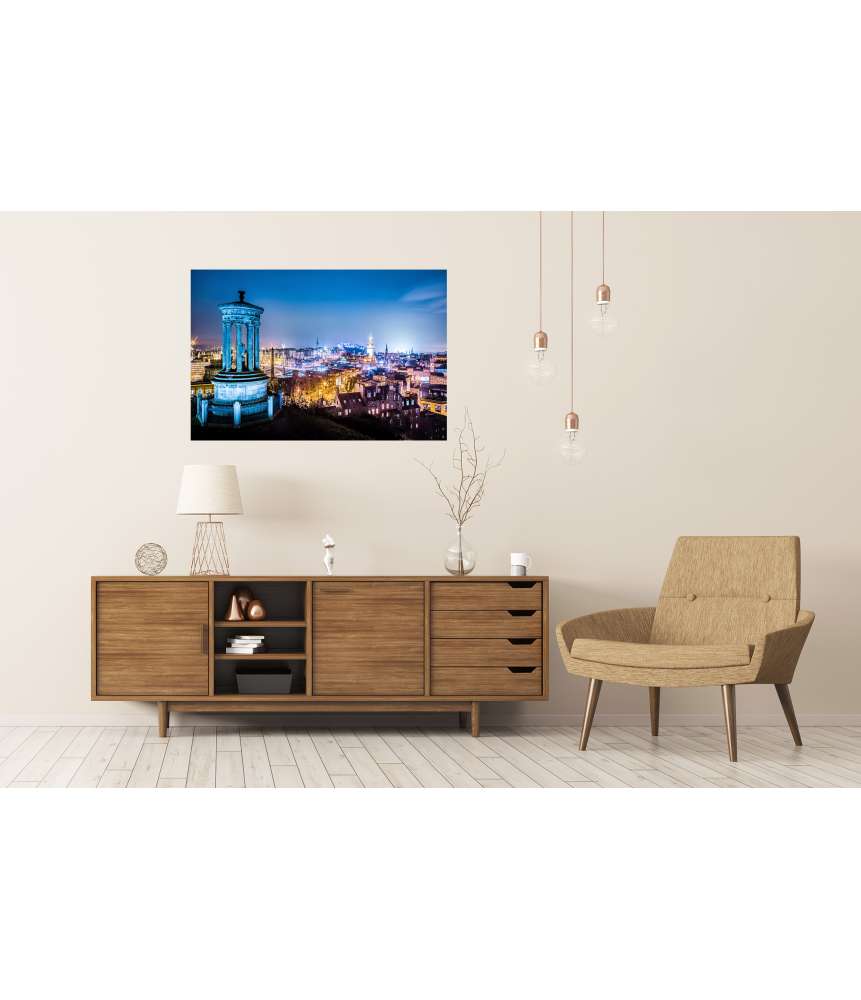 Islandburner XXL Premium Poster Nächtliche Panoramaansicht von Edinburgh, Schottland, vom Calton Hill Top Angebot