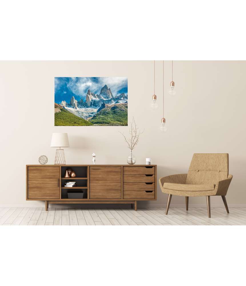 Islandburner XXL Premium Poster Atemberaubendes Wandbild des Fitz Roy Berges in El Chalten, Patagonien, Argentinien VIP-Rabatte