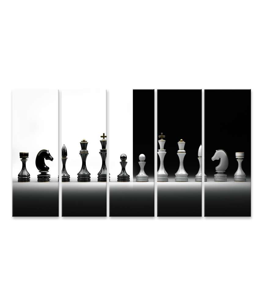 Islandburner Bild auf Leinwand Komplettes Wandbild-Set mit Schachmotiv Wochenangebot