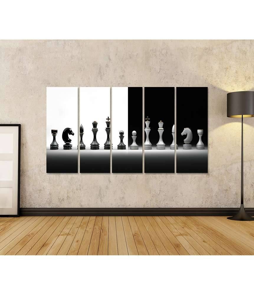 Islandburner Bild auf Leinwand Komplettes Wandbild-Set mit Schachmotiv Wochenangebot
