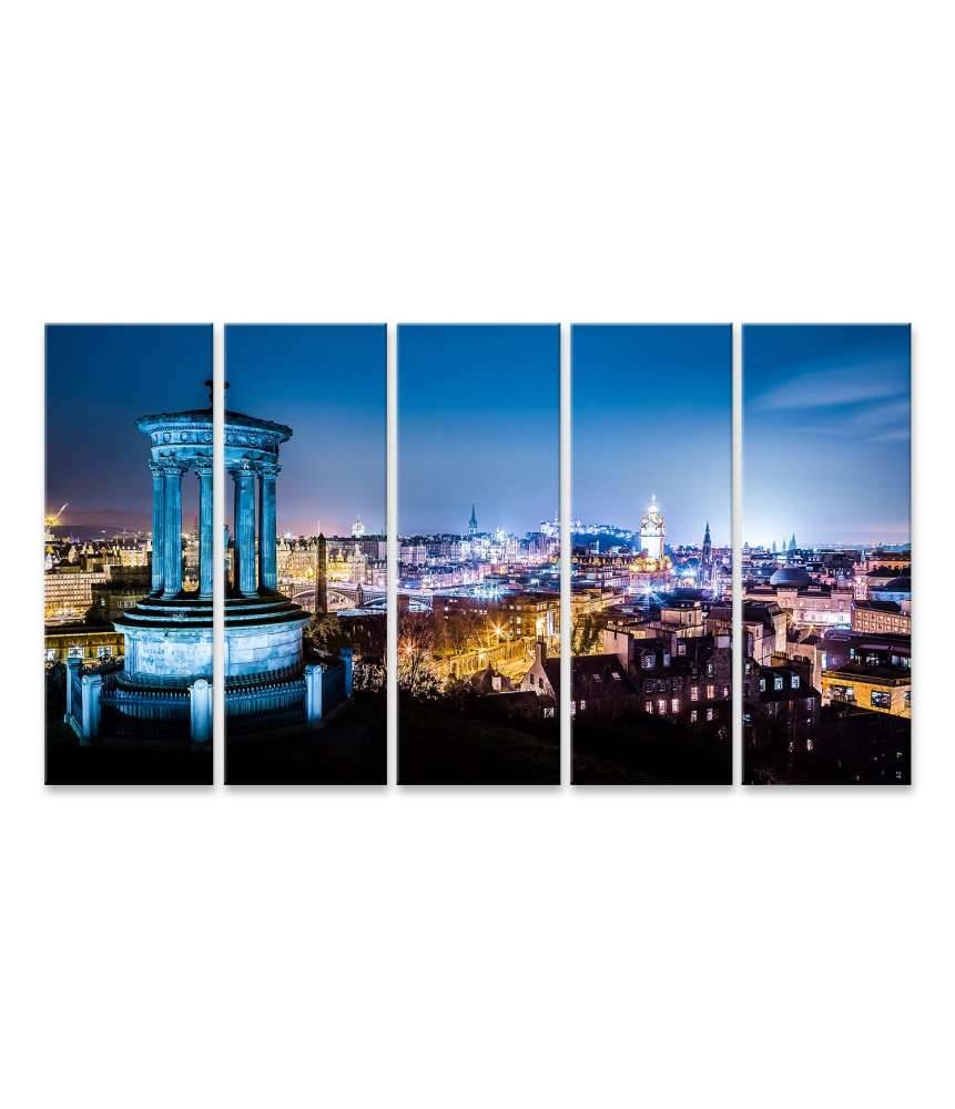 Islandburner Bild auf Leinwand Nächtliche Panoramaansicht von Edinburgh, Schottland, vom Calton Hill Letzter Tag