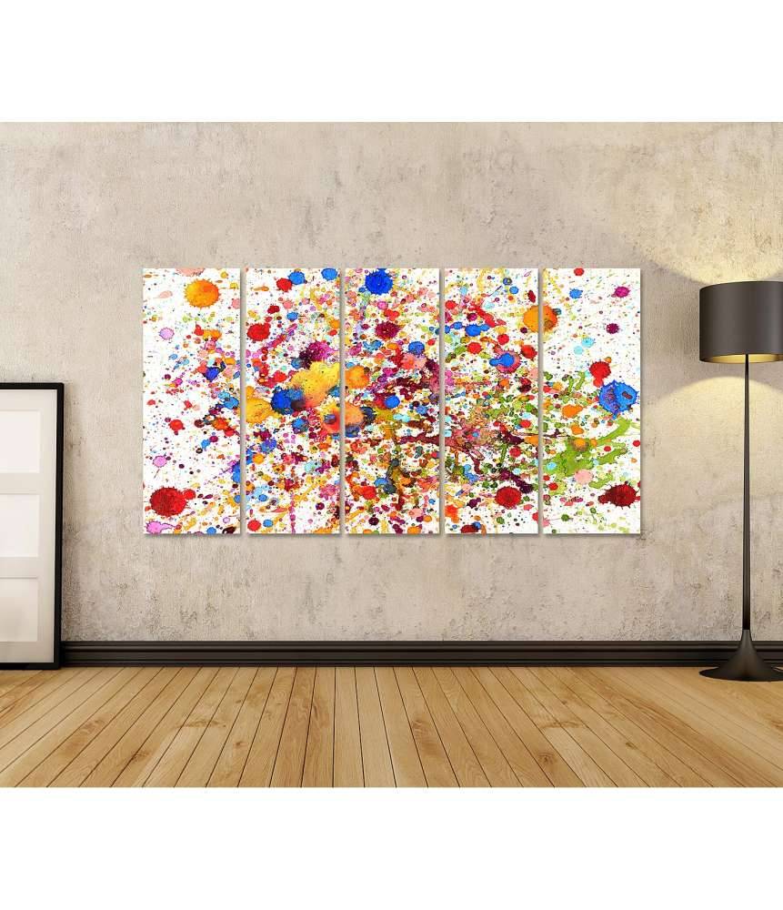 Islandburner Bild auf Leinwand Lebhaftes abstraktes Wandbild mit buntem Aquarell-Splash-Muster Discount Store für neue Produkte