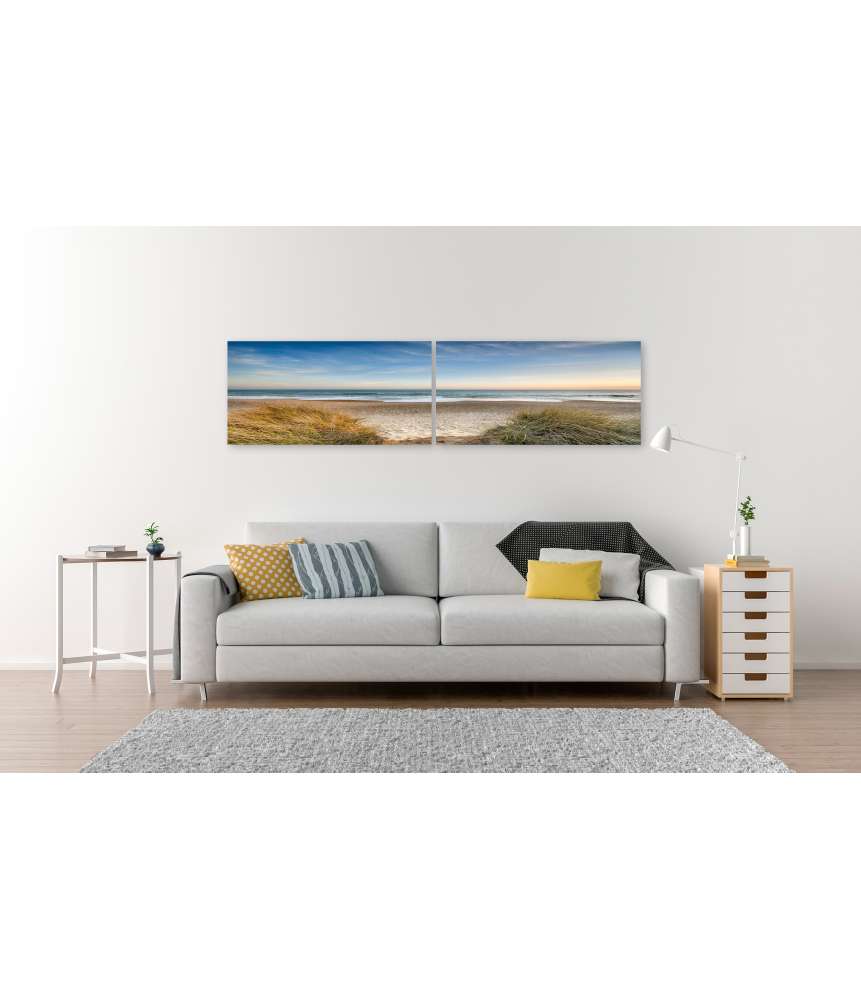 Islandburner Bild auf Leinwand Dünen, Sandstrand, Meer und Inseln an der Nordsee auf dem Wandbild Speichern exportieren