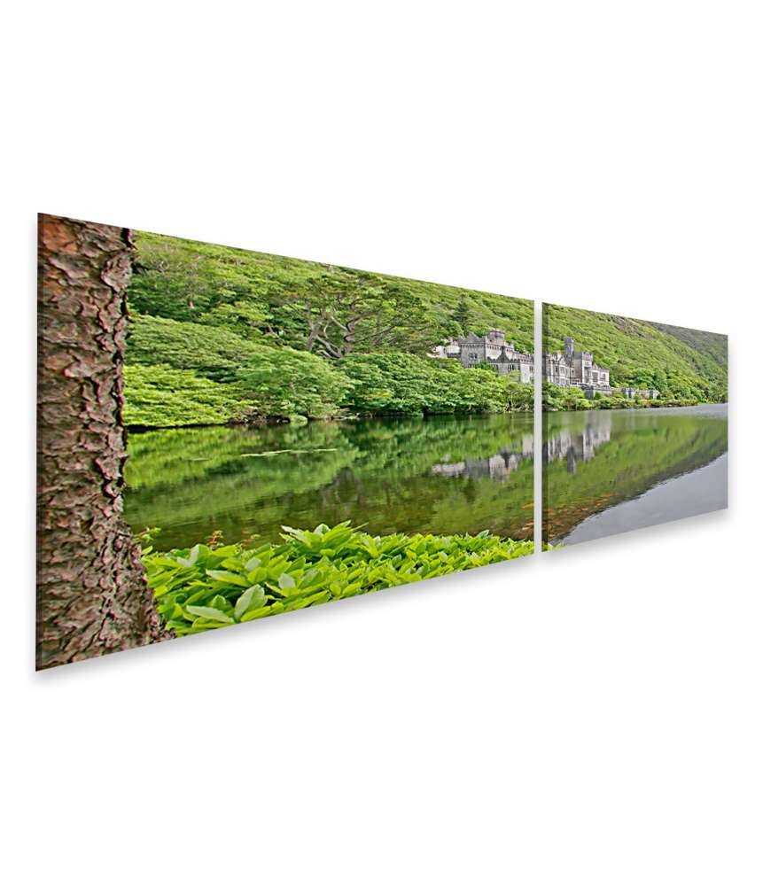 Islandburner Bild auf Leinwand Atemberaubendes Wandbild der historischen Kylemore Abbey in Galway, Irland Black Friday Preise