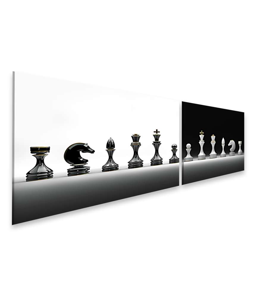 Islandburner Bild auf Leinwand Komplettes Wandbild-Set mit Schachmotiv zollfrei