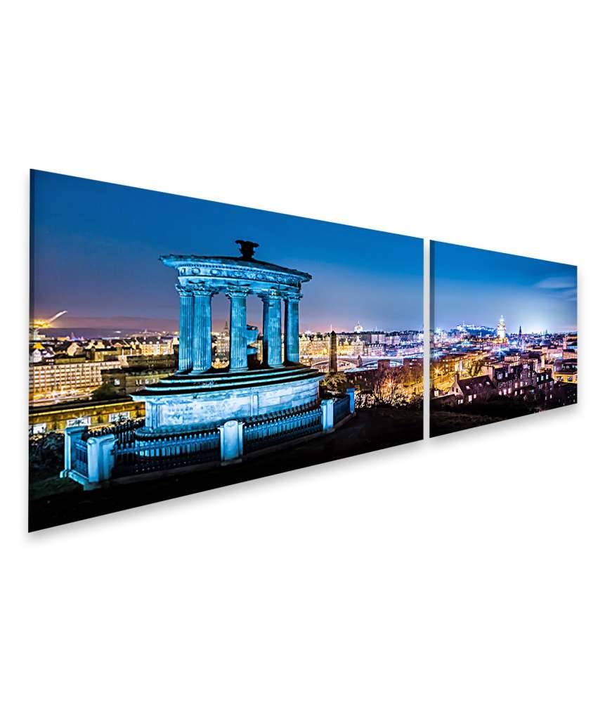 Islandburner Bild auf Leinwand Nächtliche Panoramaansicht von Edinburgh, Schottland, vom Calton Hill Verkauf