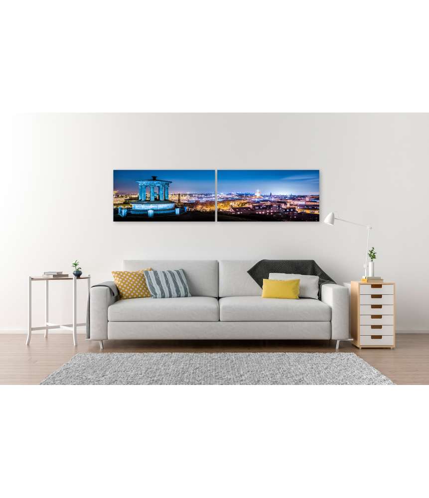 Islandburner Bild auf Leinwand Nächtliche Panoramaansicht von Edinburgh, Schottland, vom Calton Hill Verkauf