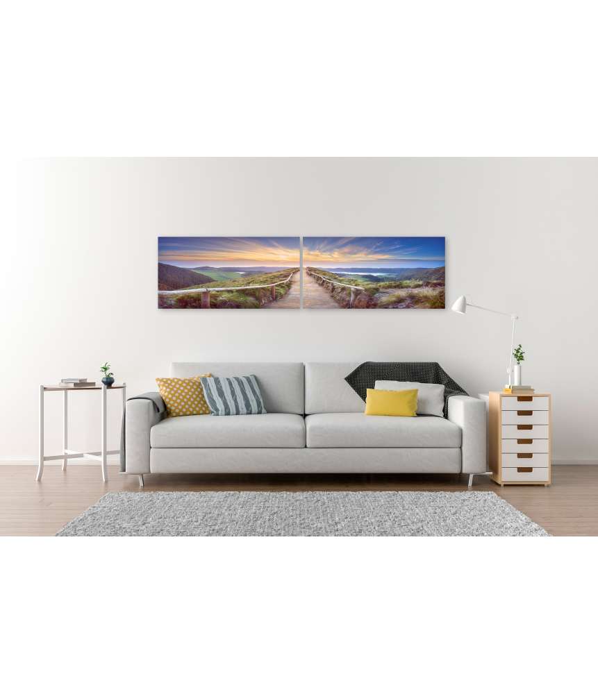 Islandburner Bild auf Leinwand Atemberaubende Ansicht eines Wanderweges in der Berglandschaft von Ponta Delgada, Azoren Fabrikverkauf