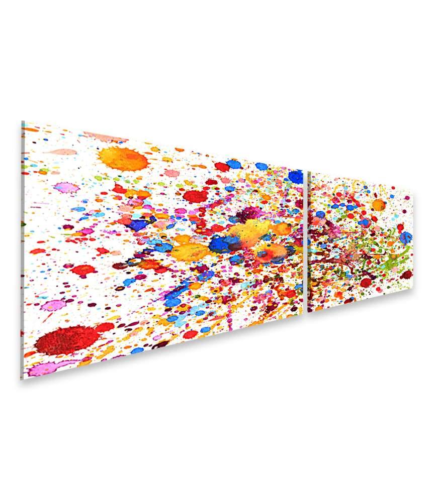 Islandburner Bild auf Leinwand Lebhaftes abstraktes Wandbild mit buntem Aquarell-Splash-Muster