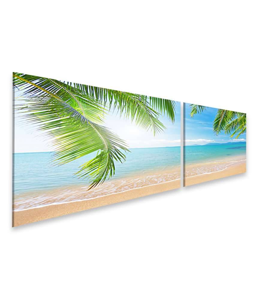 Islandburner Bild auf Leinwand Urlaubsfeeling mit Palmen und tropischem Strand Wandbild