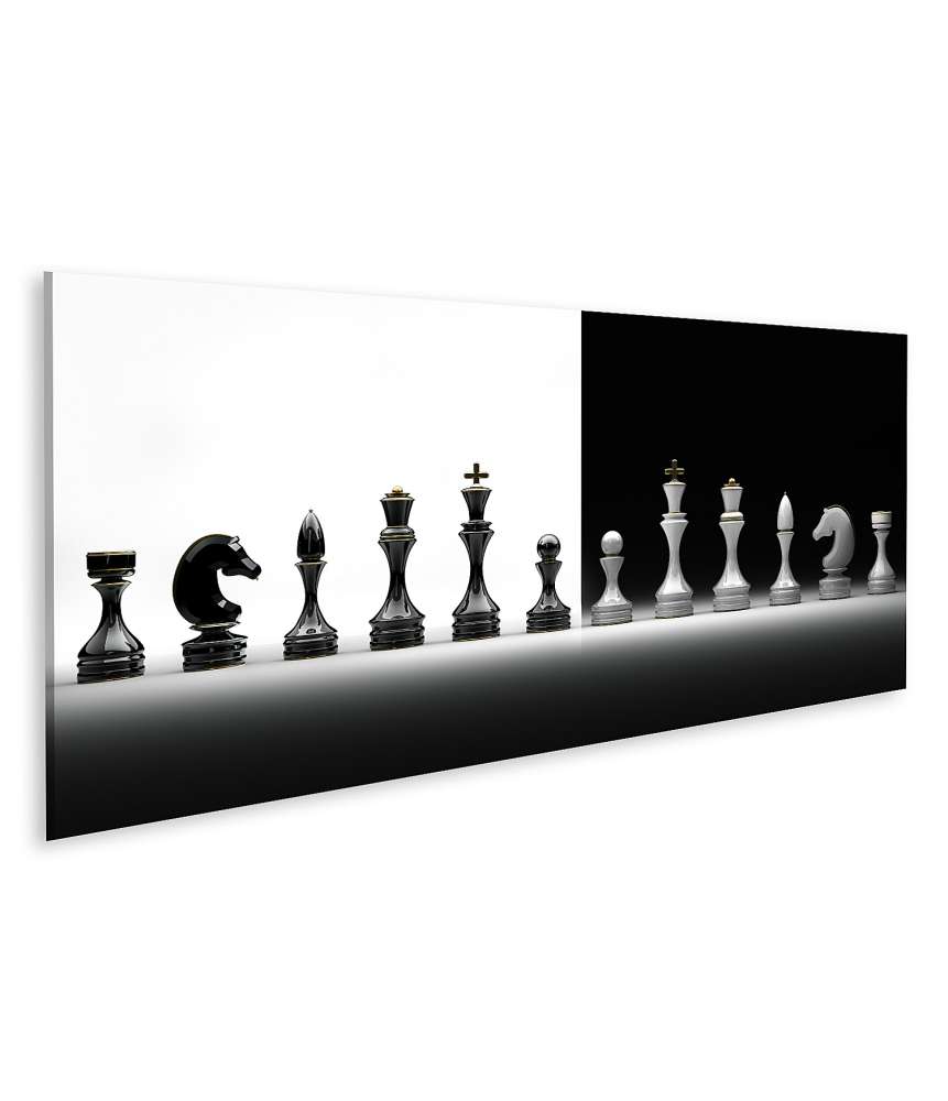 Islandburner Bild auf Leinwand Komplettes Wandbild-Set mit Schachmotiv