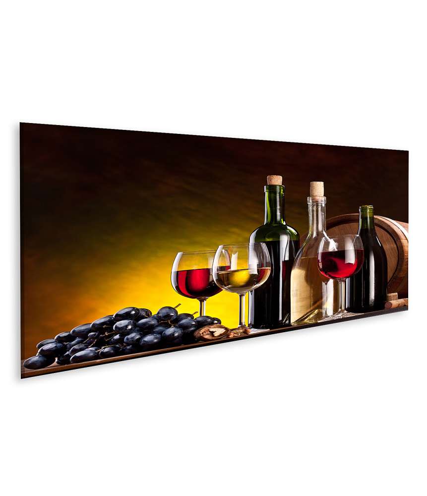 Islandburner Bild auf Leinwand Stillleben mit kunstvoll arrangierten Weinflaschen Flash Sale