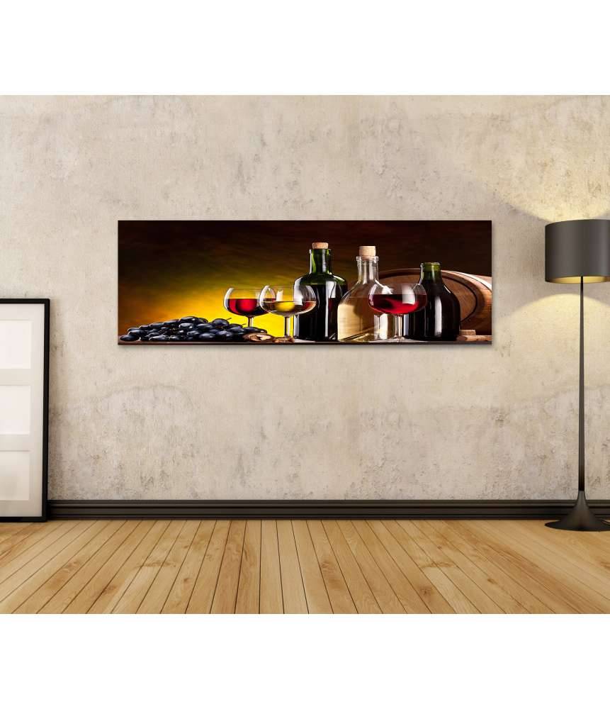 Islandburner Bild auf Leinwand Stillleben mit kunstvoll arrangierten Weinflaschen Flash Sale