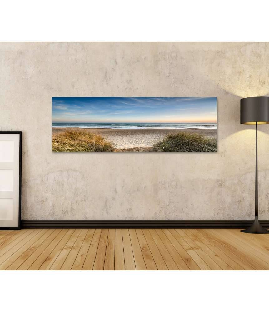Islandburner Bild auf Leinwand Dünen, Sandstrand, Meer und Inseln an der Nordsee auf dem Wandbild Jubiläumsangebot
