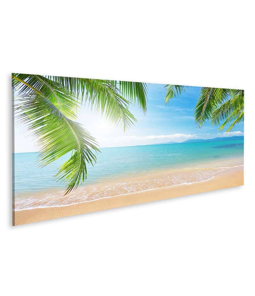 Islandburner Bild auf Leinwand Urlaubsfeeling mit Palmen und tropischem Strand Wandbild