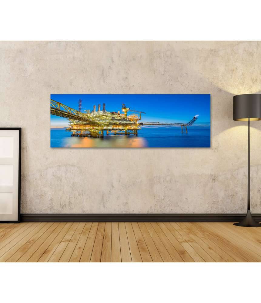 Islandburner Bild auf Leinwand Ölbohrplattform inmitten des weiten Meeres auf Wandbild dargestellt Bestseller