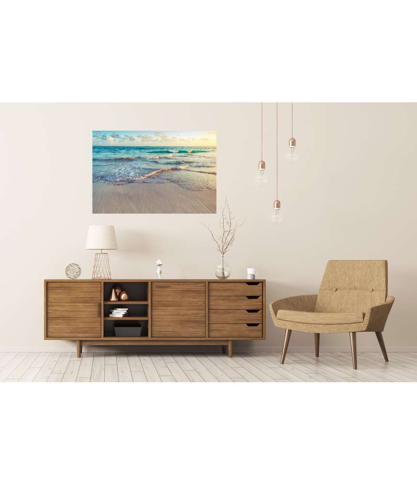 Islandburner Premium Poster Lebhaftes Wandbild: Sonnenaufgang an Punta Cana's Atlantikküste Vierteljährliche Förderung