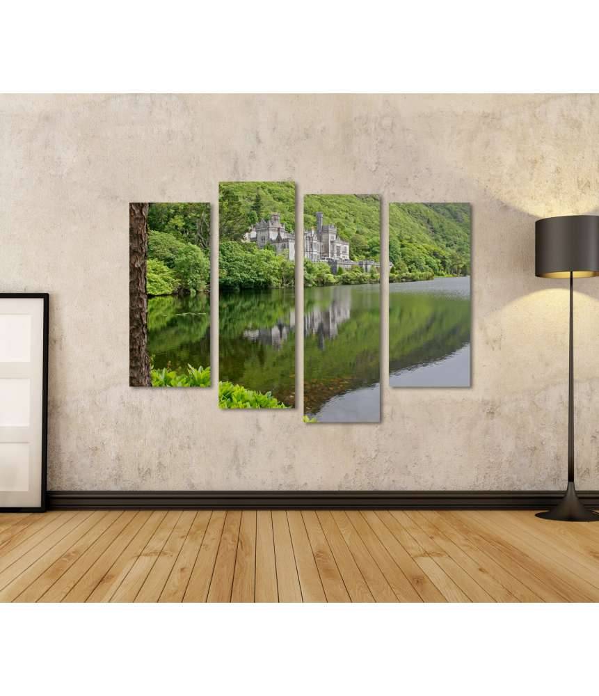 Islandburner Bild auf Leinwand Atemberaubendes Wandbild der historischen Kylemore Abbey in Galway, Irland Speichern exportieren