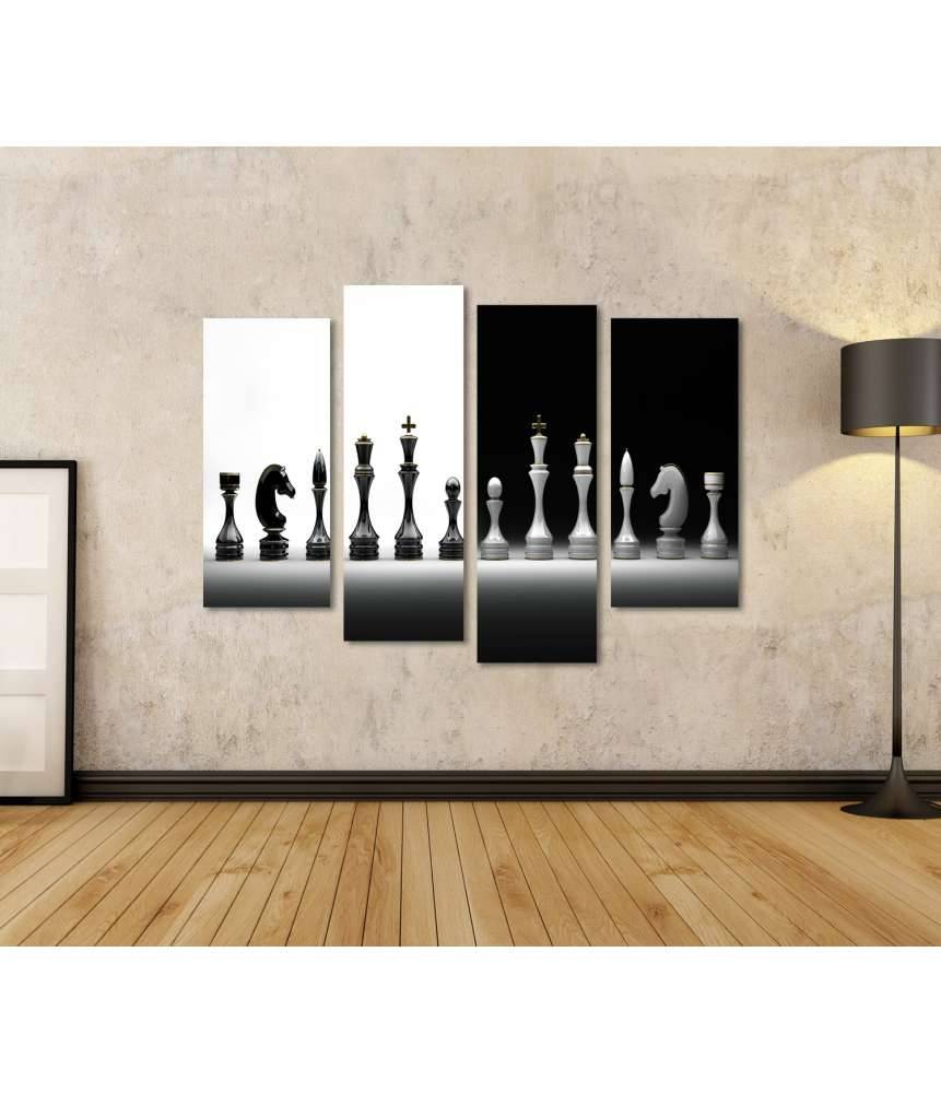 Islandburner Bild auf Leinwand Komplettes Wandbild-Set mit Schachmotiv Im Verkauf