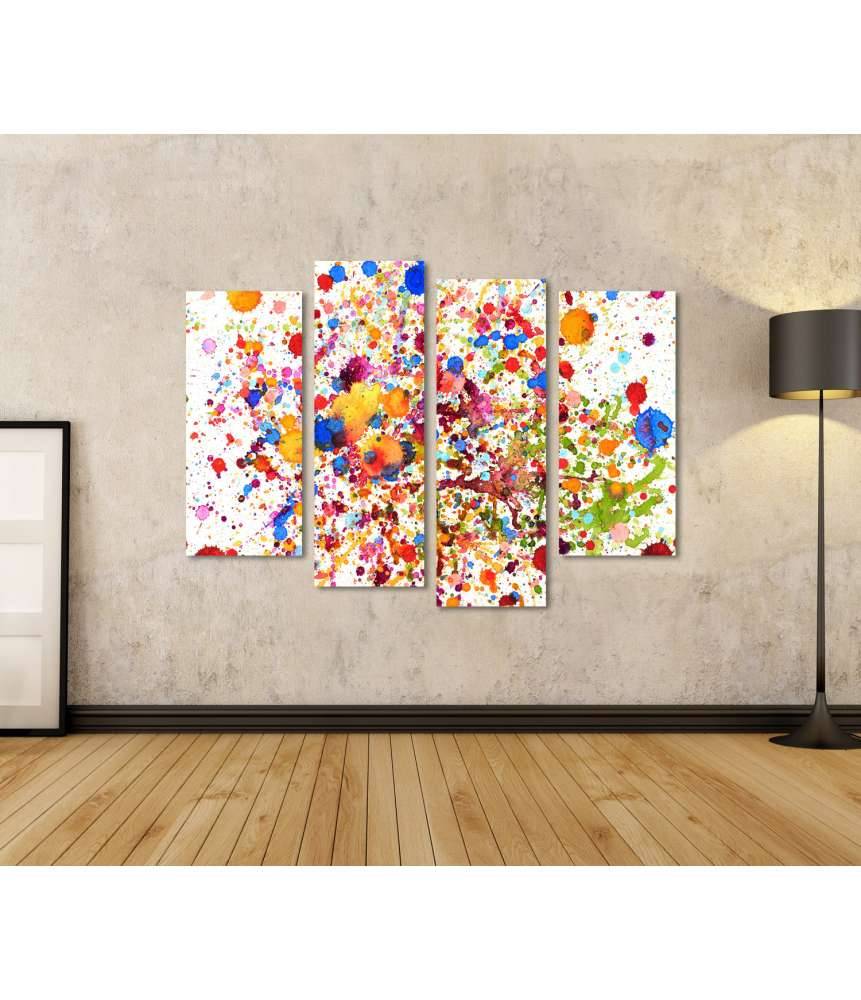 Islandburner Bild auf Leinwand Lebhaftes abstraktes Wandbild mit buntem Aquarell-Splash-Muster Blitzverkäufe