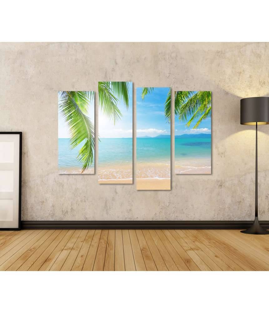Islandburner Bild auf Leinwand Urlaubsfeeling mit Palmen und tropischem Strand Wandbild Fabrik Onlineshop