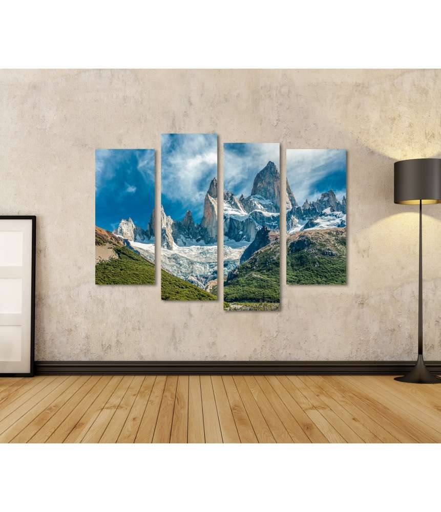 Islandburner Bild auf Leinwand Atemberaubendes Wandbild des Fitz Roy Berges in El Chalten, Patagonien, Argentinien Sonderangebot