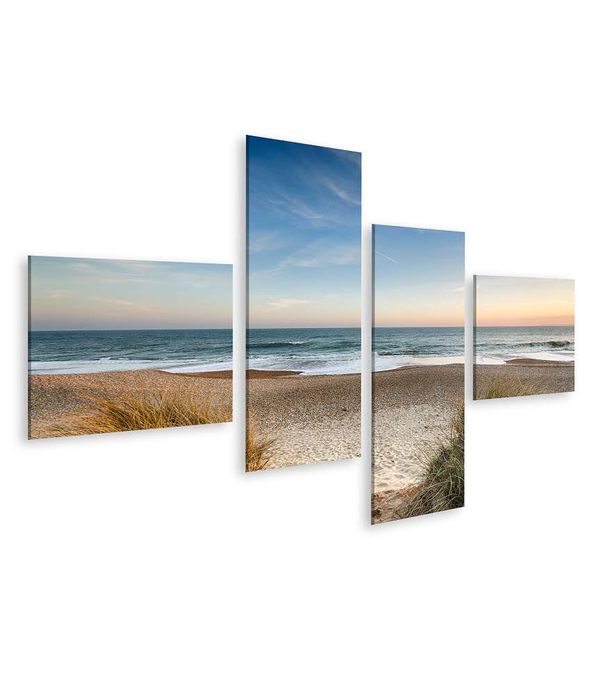 Islandburner Bild auf Leinwand Dünen, Sandstrand, Meer und Inseln an der Nordsee auf dem Wandbild