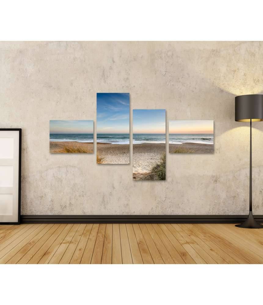 Islandburner Bild auf Leinwand Dünen, Sandstrand, Meer und Inseln an der Nordsee auf dem Wandbild Saisonschlussverkauf