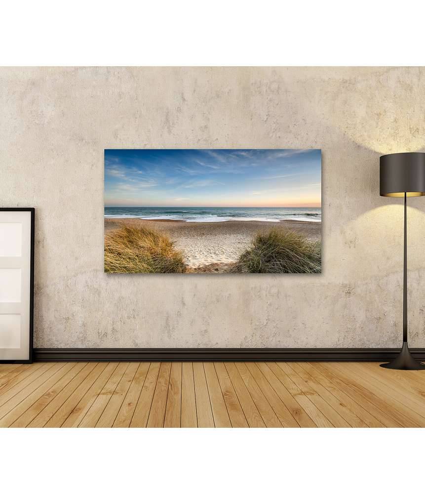 Islandburner Bild auf Leinwand Dünen, Sandstrand, Meer und Inseln an der Nordsee auf dem Wandbild Cyber Monday