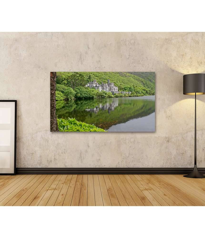 Islandburner Bild auf Leinwand Atemberaubendes Wandbild der historischen Kylemore Abbey in Galway, Irland Weihnachtsangebot